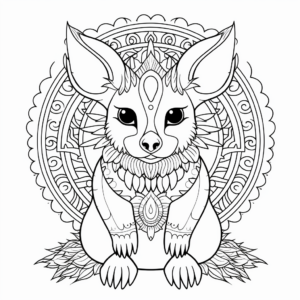 Intricate Wallaby Mandala Coloring Pages For Adults 3