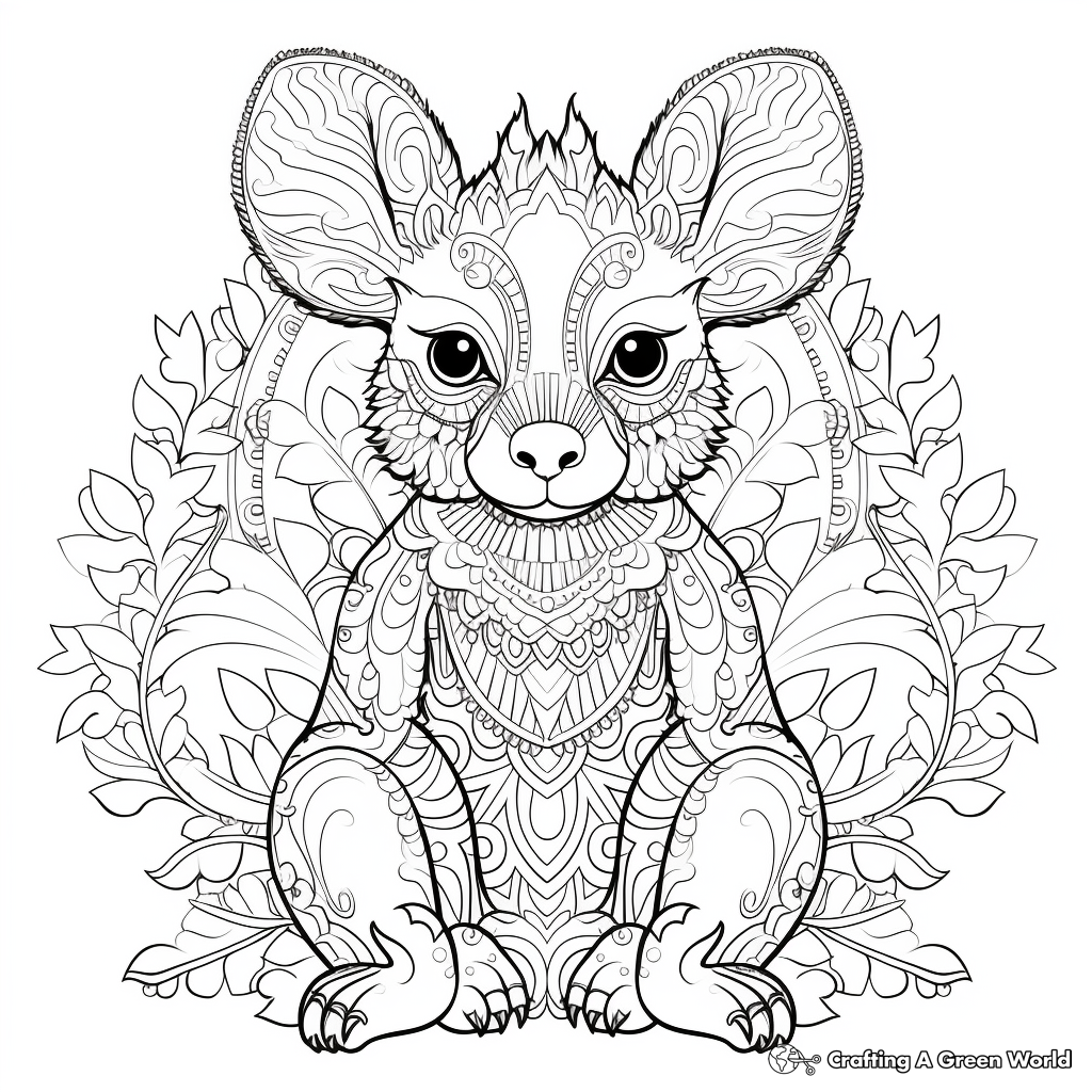 Intricate Wallaby Mandala Coloring Pages For Adults 4