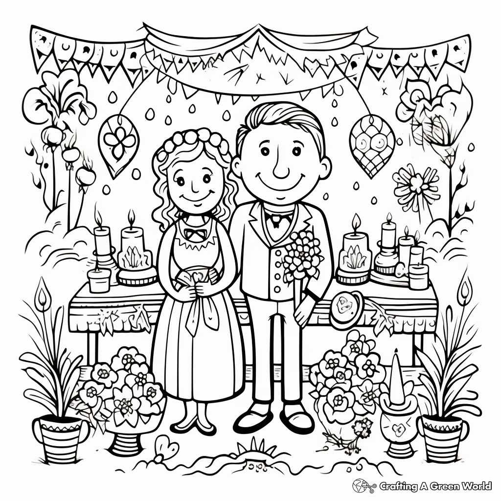 Intricate Wedding Anniversary Coloring Pages for Adults 1
