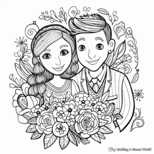 Intricate Wedding Anniversary Coloring Pages for Adults 4