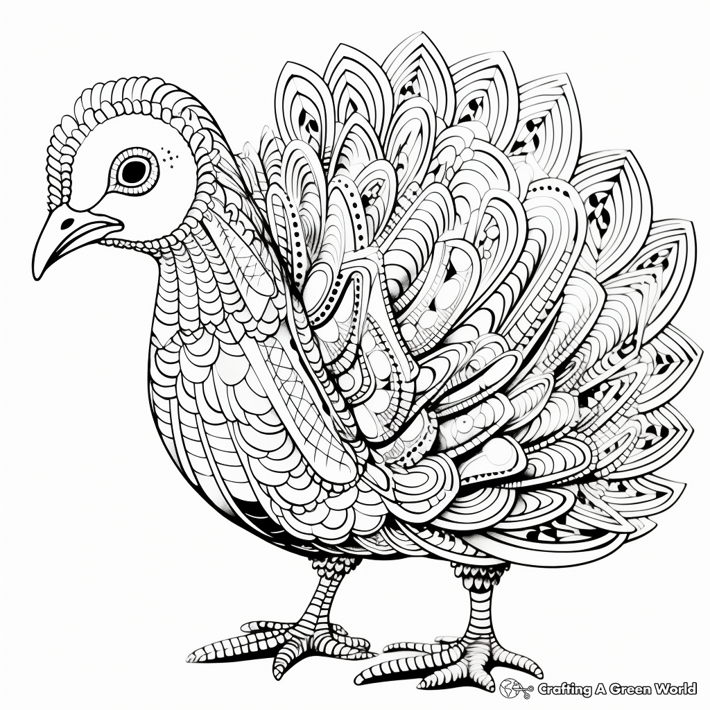 Intricate Wild Baby Turkey Coloring Pages 1