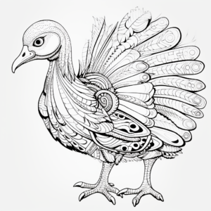 Intricate Wild Baby Turkey Coloring Pages 2