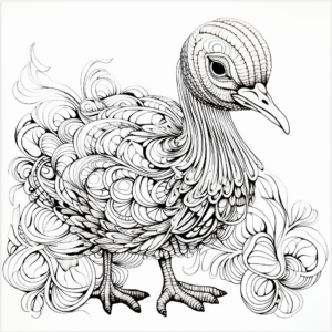 Intricate Wild Baby Turkey Coloring Pages 3