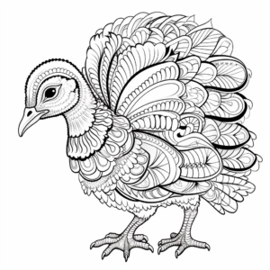 Intricate Wild Baby Turkey Coloring Pages 4