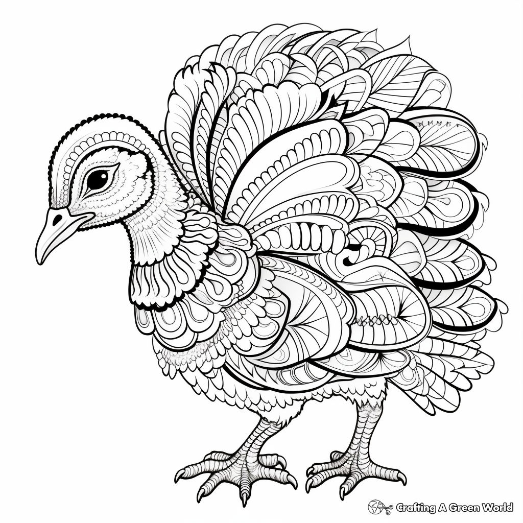 Intricate Wild Baby Turkey Coloring Pages 4