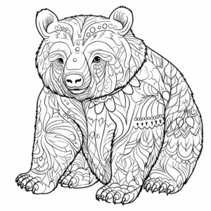 Intricate Wombat Pattern Coloring Pages for Adults 1