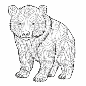 Intricate Wombat Pattern Coloring Pages for Adults 3