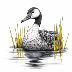 Intricate Yellow-Billed Loon Coloring Pages for Adults 1
