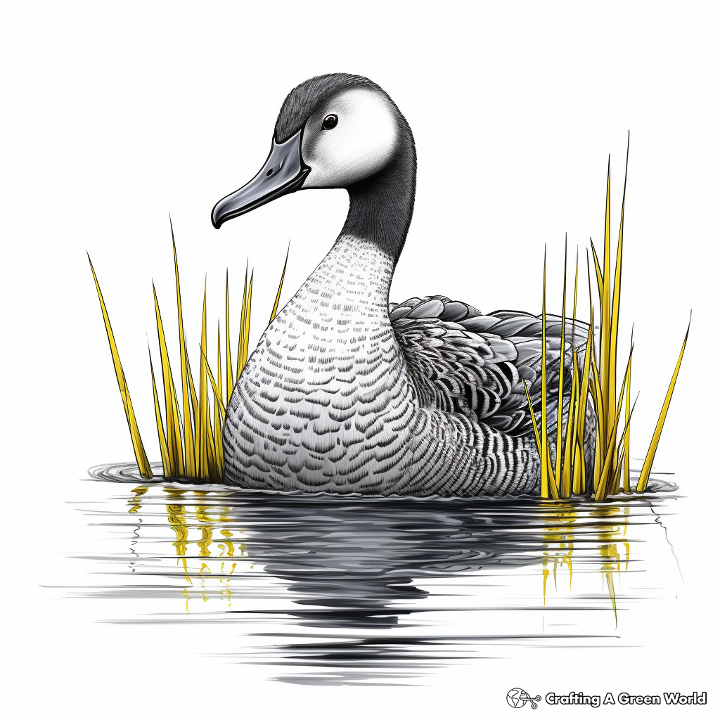 Intricate Yellow-Billed Loon Coloring Pages for Adults 1
