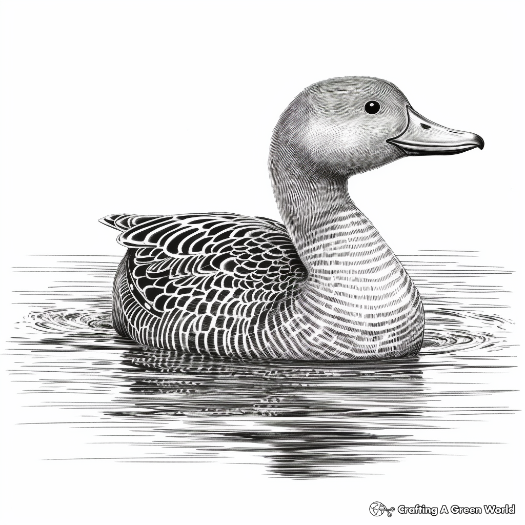 Intricate Yellow-Billed Loon Coloring Pages for Adults 2