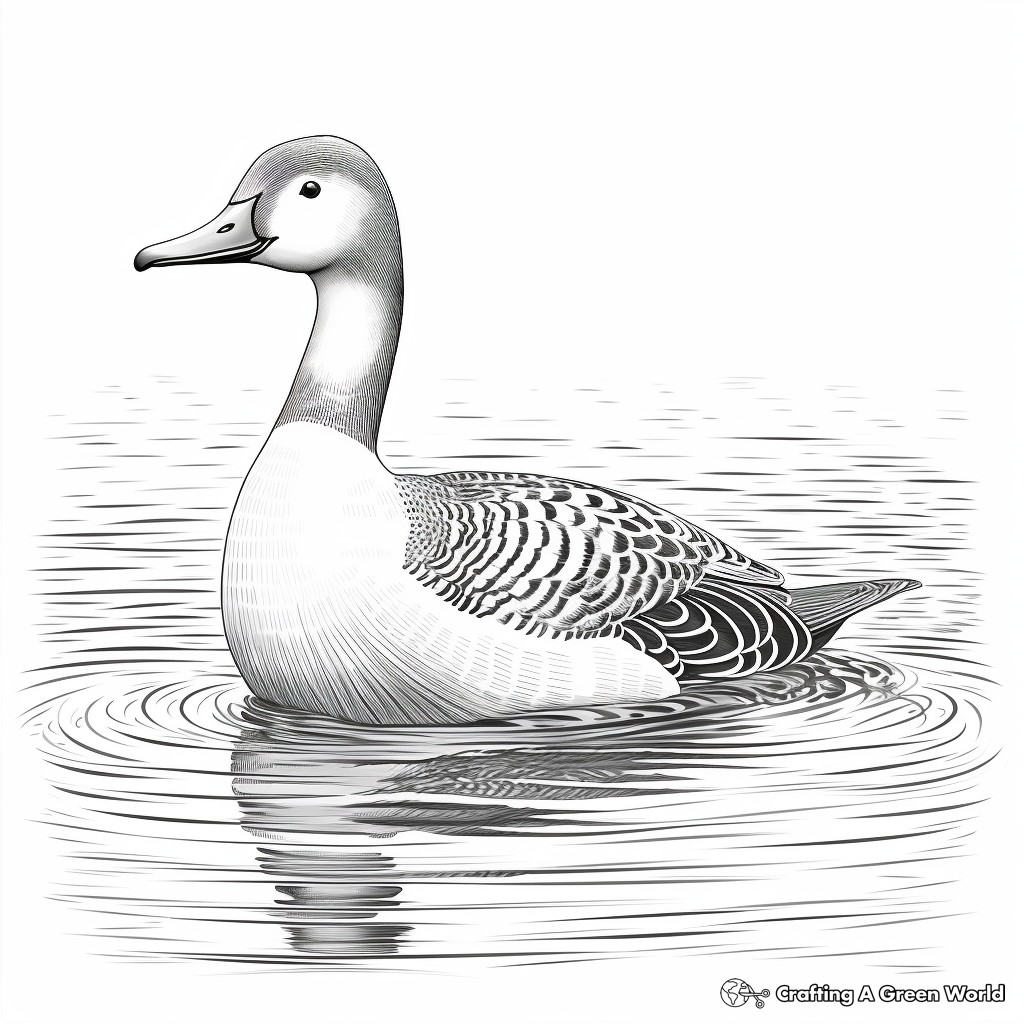 Intricate Yellow-Billed Loon Coloring Pages for Adults 4