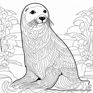 Intricately-Designed Australian Sea Lion Coloring Pages 2