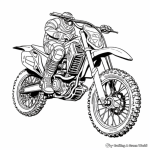Intricately Designed Dirt Bike Racing Coloring Pages 3