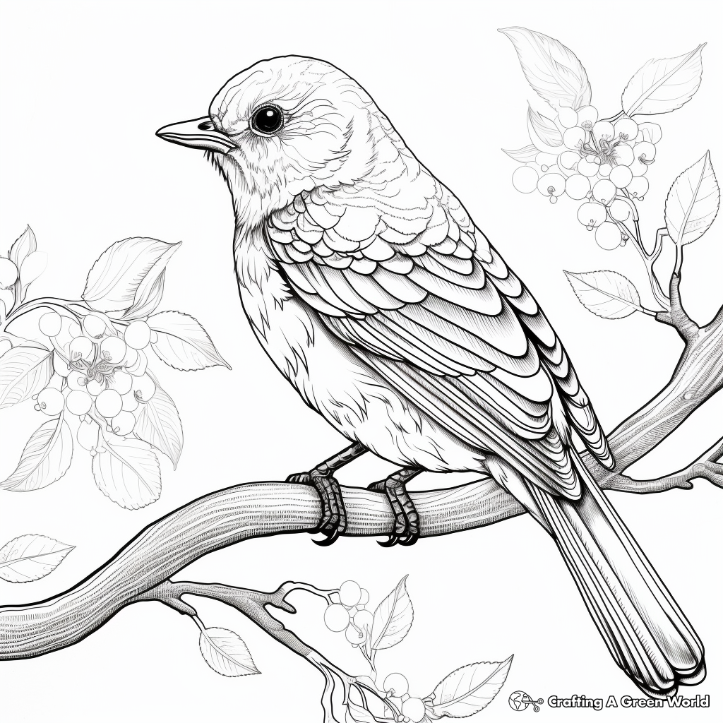 Intricately-Designed Mockingbird Coloring Pages 2