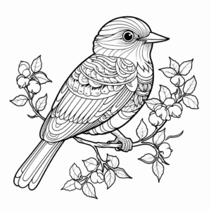 Intricately-Designed Mockingbird Coloring Pages 4