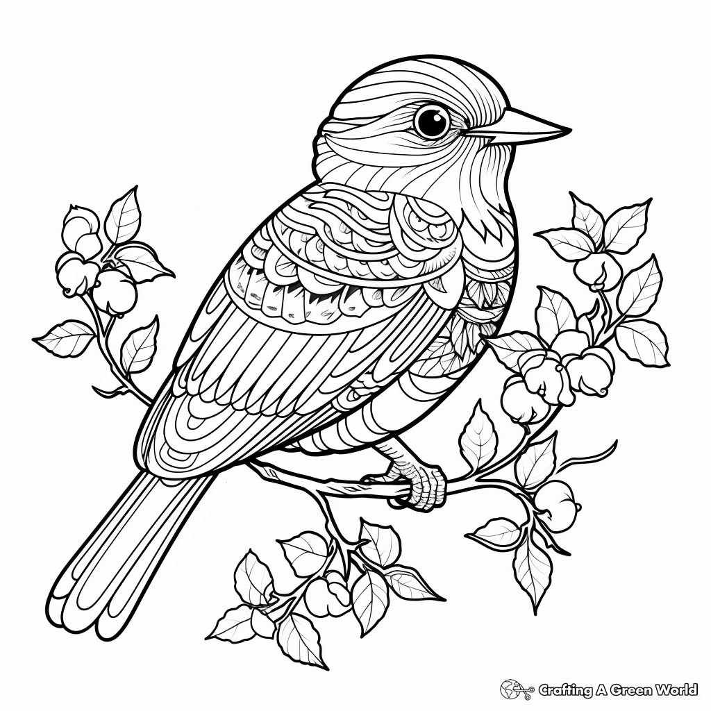 Intricately-Designed Mockingbird Coloring Pages 4