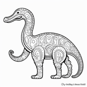 Intricately Detailed Brontosaurus Coloring Pages 3