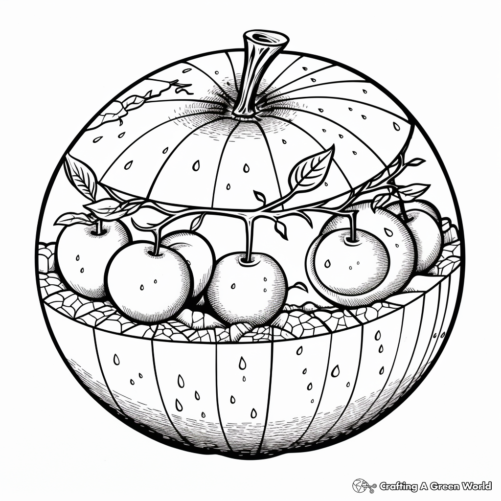 Intriguing Avocado Cross-Section Coloring Pages 2