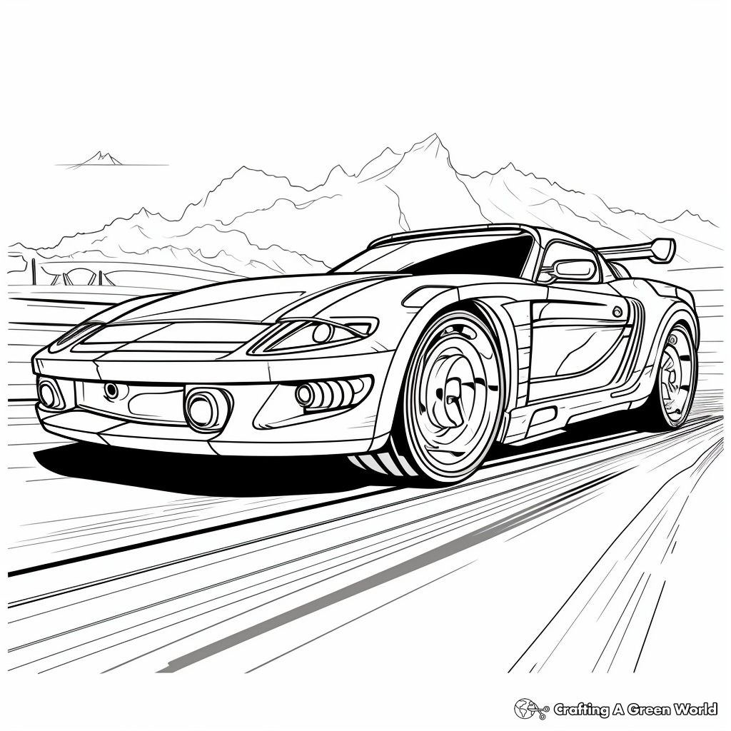 Intriguing Drag Racing Car Coloring Pages for Kids 1