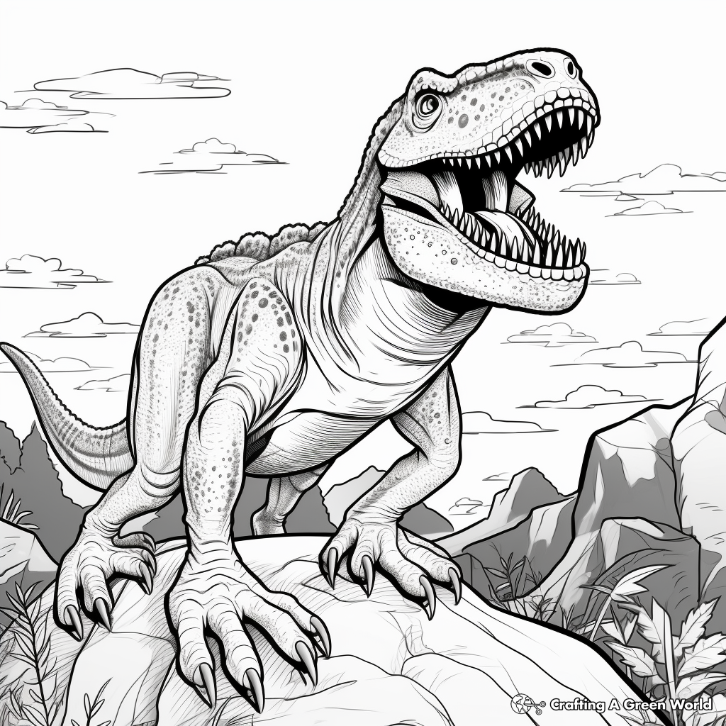 Intriguing Giganotosaurus Fossil Coloring Pages 1