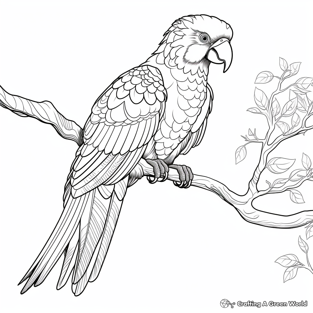Intriguing Macaw Mystic Coloring Pages 4