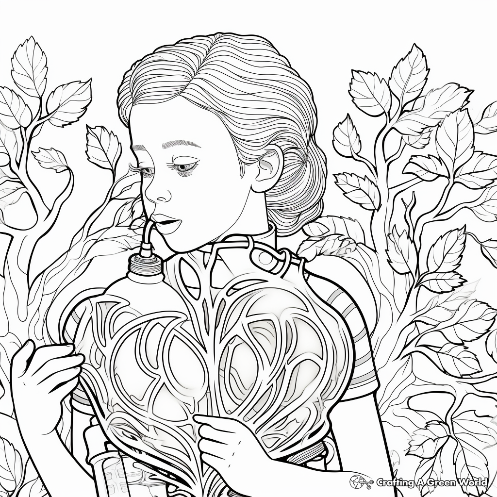 Invigorating Respiratory System Coloring Pages 4
