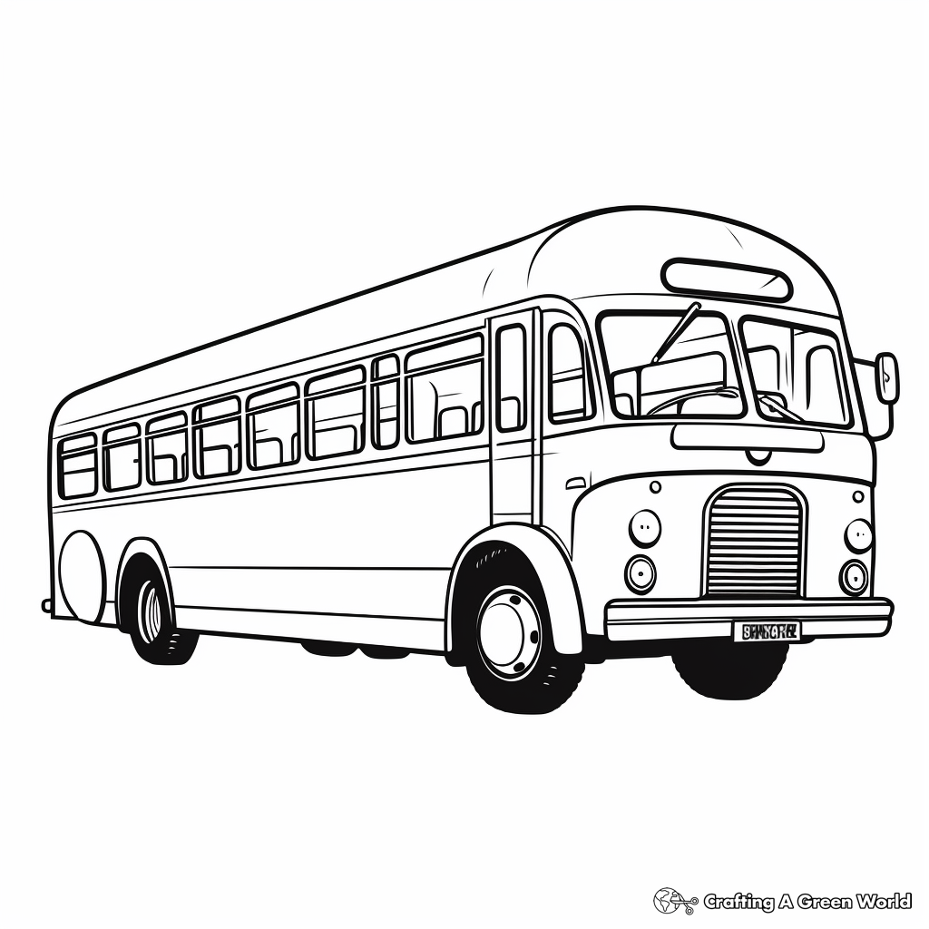 Irish Bus Coloring Pages: Traditional Green Bus 4