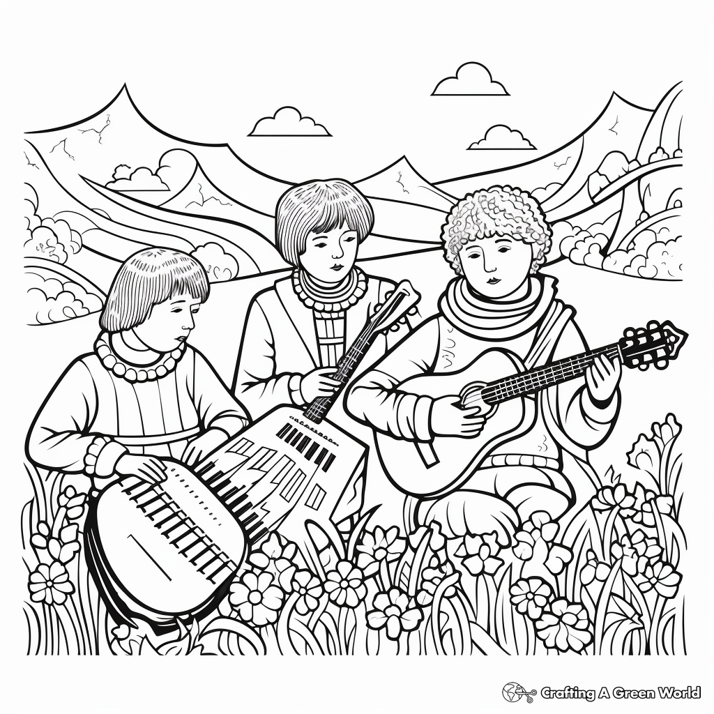 Irish Folk Music Coloring Sheets 3