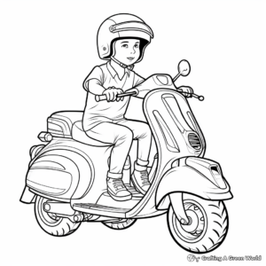Italian Scooter Vespa Coloring Pages 4