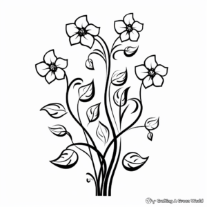 Ivy Flower Vine Family Coloring Pages: Blooms and Leaves 1