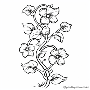 Ivy Flower Vine Family Coloring Pages: Blooms and Leaves 4