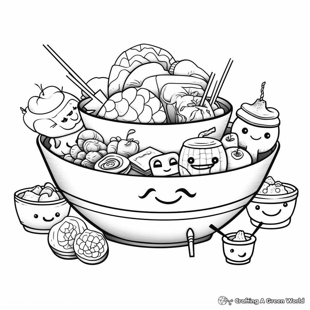 Japanese Cuisine: Sashimi Coloring Pages 4