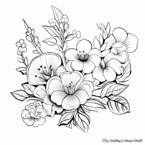 Japanese Floral Design Coloring Pages 4