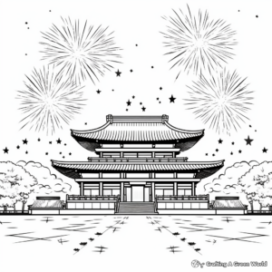 Japanese Hanabi Festival Fireworks Coloring Pages 3