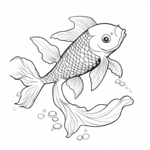 Japanese Koi Goldfish Coloring Pages for Adults 2