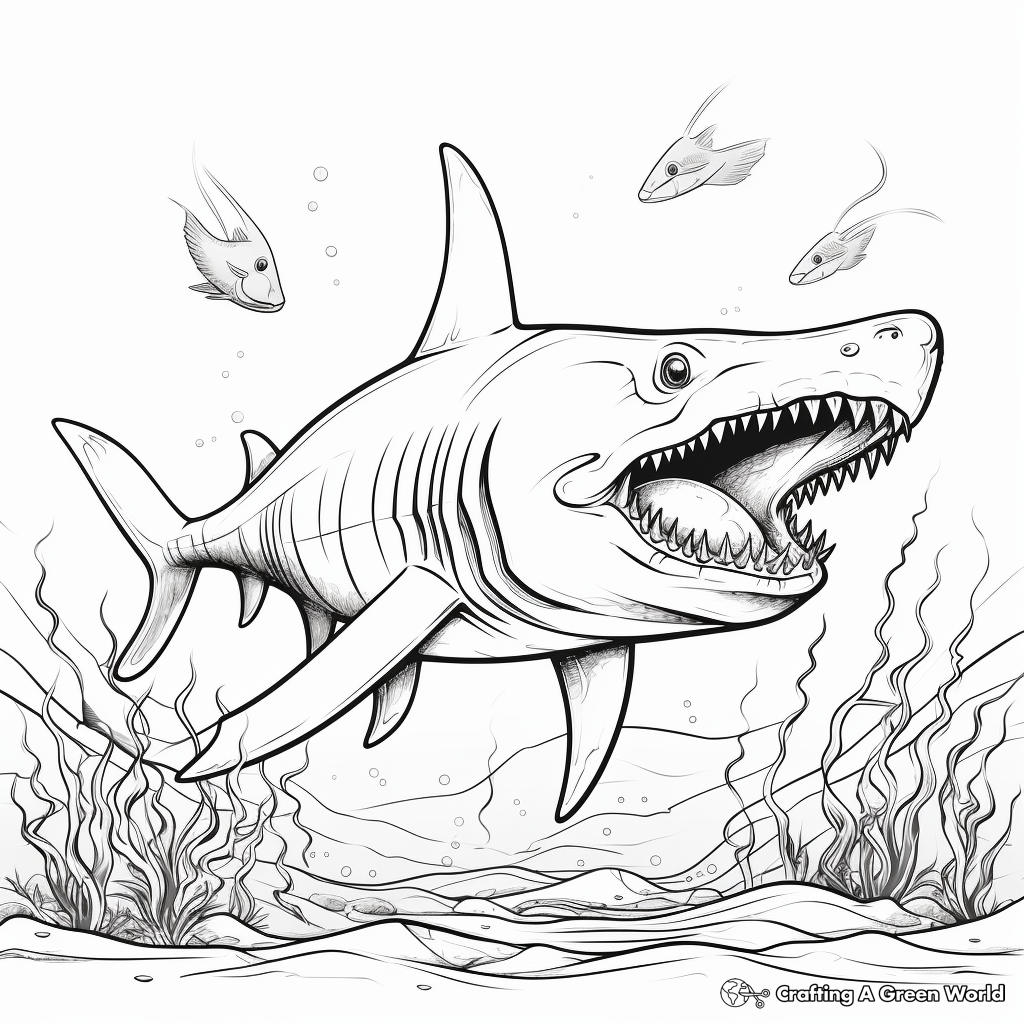 Jaw-dropping Megalodon Coloring Pages 3