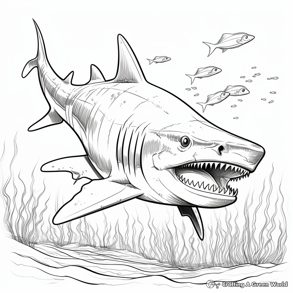 Jaw-dropping Megalodon Coloring Pages 4
