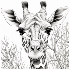 Journey Into the Wild with Giraffe Face Coloring Pages 3