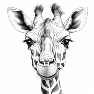 Journey Into the Wild with Giraffe Face Coloring Pages 4