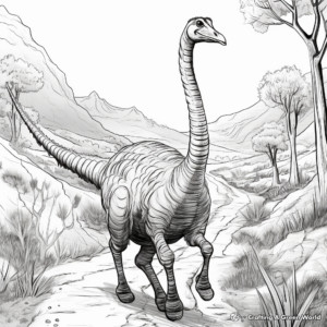 Journey Through The Cretaceous: Therizinosaurus Coloring Pages 1
