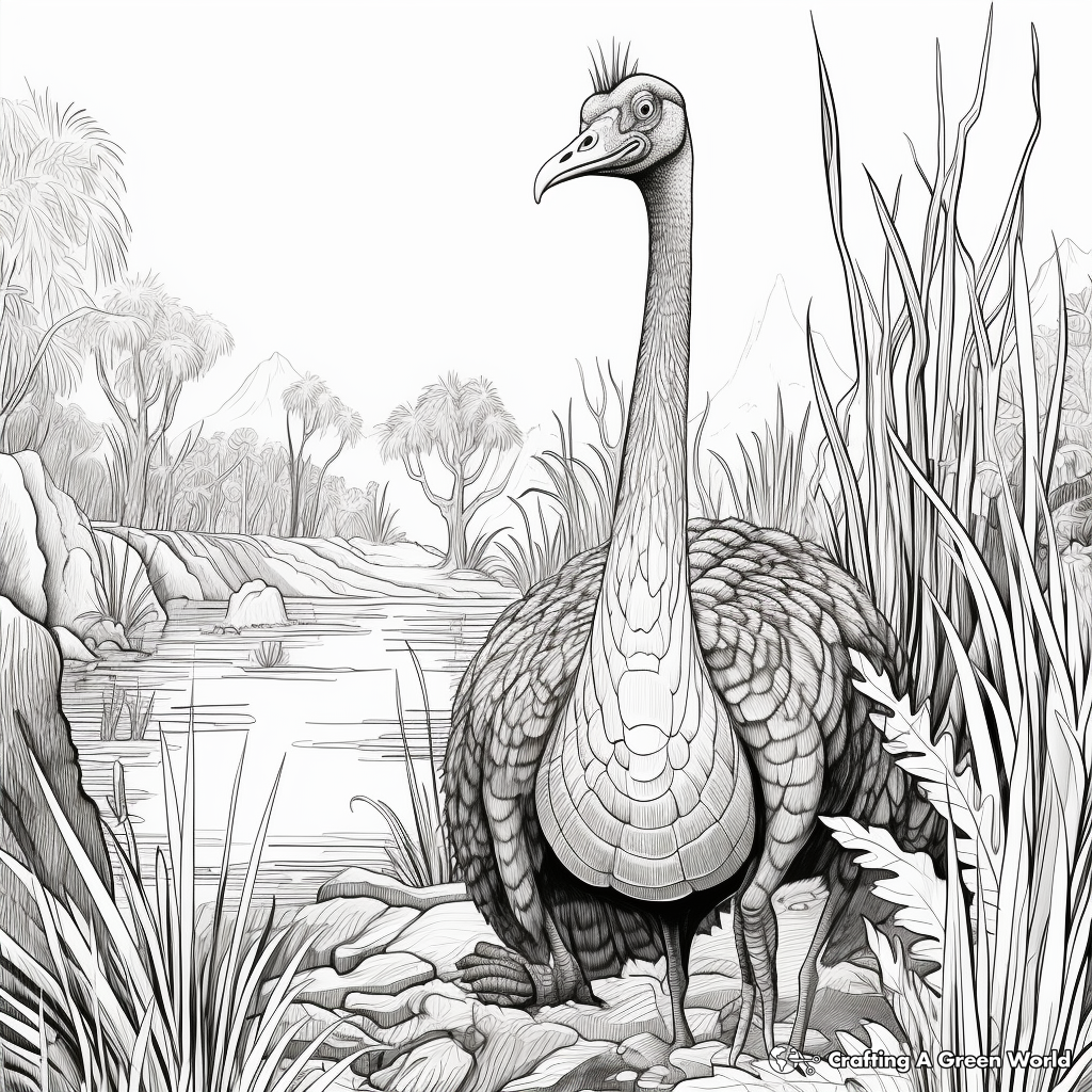 Journey Through The Cretaceous: Therizinosaurus Coloring Pages 3