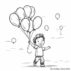 Jovial 'Thinking of You' Balloons Coloring Pages 2