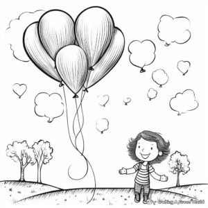 Jovial 'Thinking of You' Balloons Coloring Pages 3