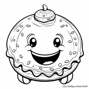 Joyful Donut Coloring Pages 1
