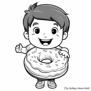 Joyful Donut Coloring Pages 2