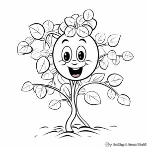 Joyful Pea Plant Coloring Pages for Children 2