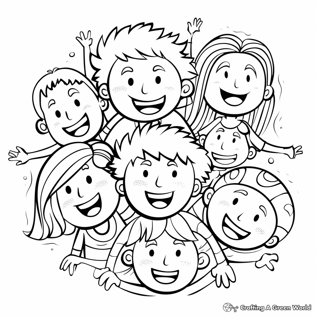Joyful Smiling Faces Coloring Pages 1