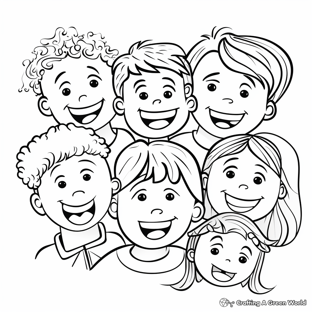 Joyful Smiling Faces Coloring Pages 4