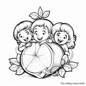 Juicy Orange Coloring Pages for Children 4