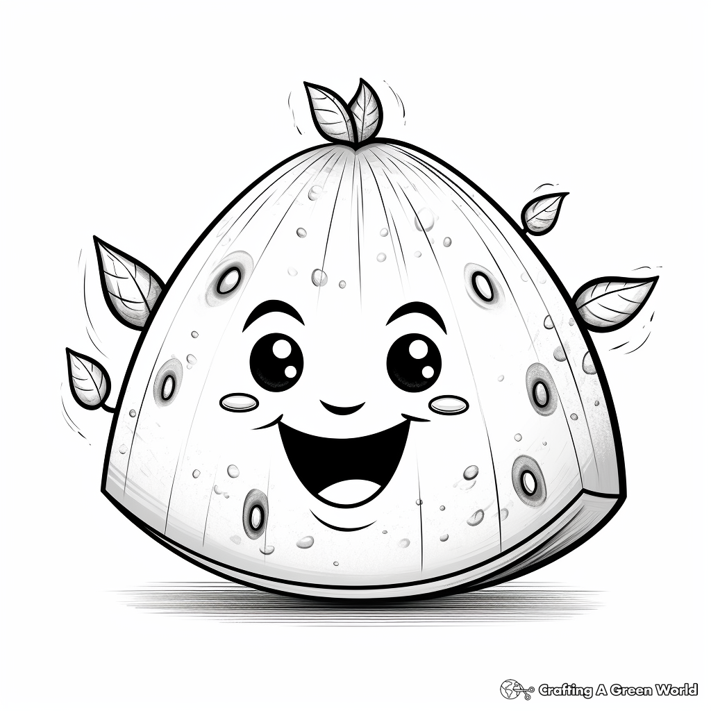 Juicy Watermelon Slice Coloring Pages 1